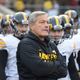 Head coach Kirk Ferentz of the Iowa Hawkeyes waits with his team prior to a game against the Wisconsin Badgers at Camp Randall Stadium on November 11, 2017 in Madison, Wisconsin.
